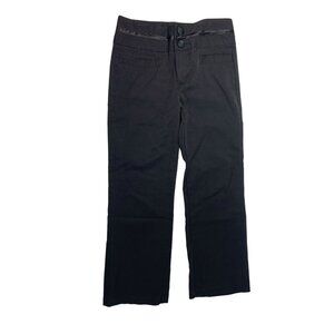 George Girls Size 10 Black Dress Pants Satin Trim Waist Double Button